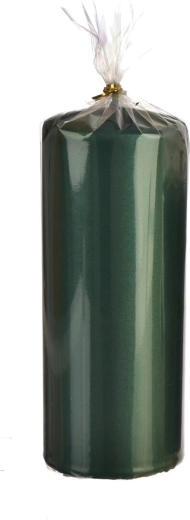 Cilinderkaars metallic mat groen 18 cm