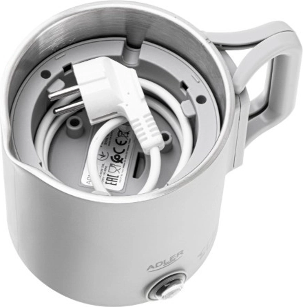 Inklapbare handgreep en basisstation opgeborgen binnenin