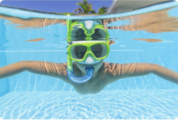Comfortabel ademen met snorkel met terugslagventiel