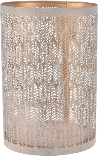 Metalen kandelaar Leaf in beige-gouden uitvoering
