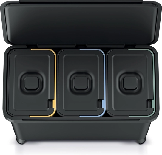 Overzichtelijk sorteren met 3 compartimenten en kleurcodering