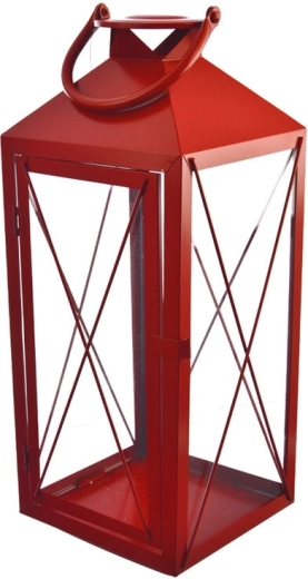 Rode metalen lantaarn – middelgroot 35 cm