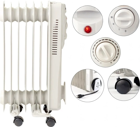 Nauwkeurige thermostaat en 3 vermogensniveaus