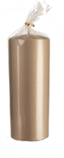 Matte cilindervormige kaars champagne 7 × 18 cm