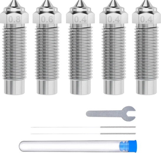 Set gehardstalen nozzles voor Elegoo Neptune 4 Plus en Neptune 4 Max (0,4/0,6/0,8 mm)