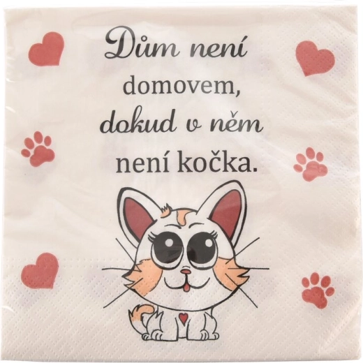 Servetten Cat home 33 × 33 cm, 20 stuks