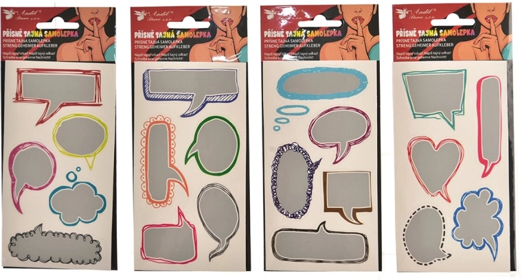 Uitwisbare stickerlabels en naamlabels 8 × 14 cm, 5 stuks (mix van 4 motieven)