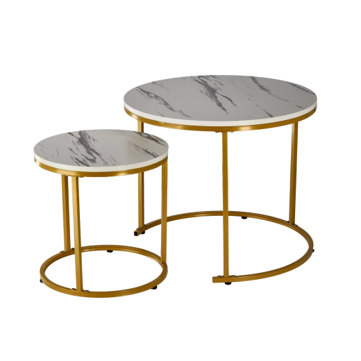 Elegante marmerlook en goudkleurig frame