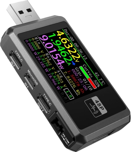 FNIRSI FNB48P tester voor USB-poorten zwart