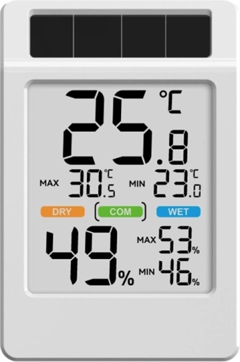 Zonne-thermohygrometer Rainpoint BALDRTHERM met groot display - 1 stuk