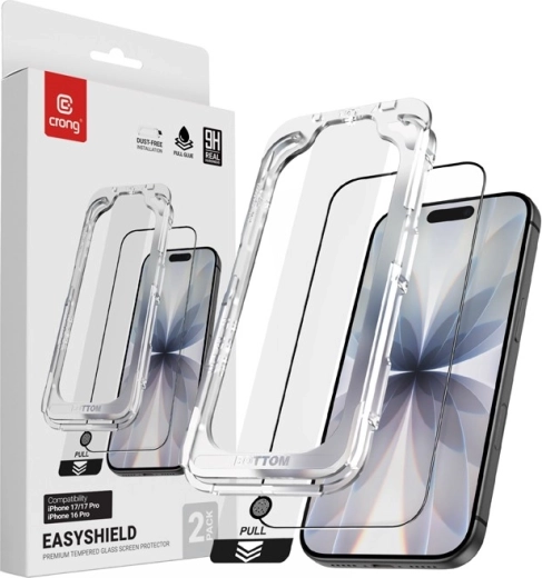 Gehard glas EasyShield 2‑Pack voor iPhone 17 / iPhone 17 Pro / iPhone 16 Pro (2 stuks)
