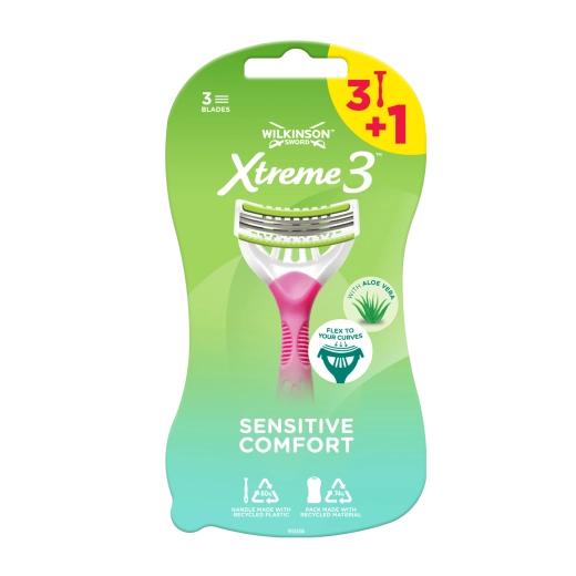 Wilkinson Xtreme3 Sensitive Comfort dames wegwerpscheermes 3+1