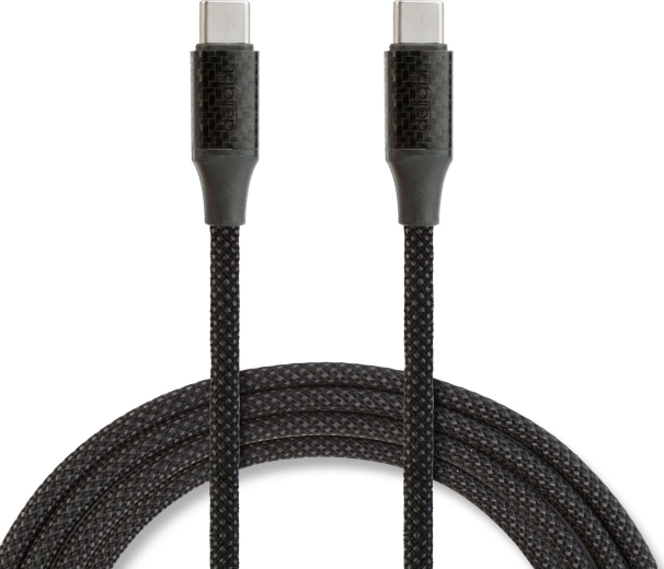 Magnetische gevlochten USB-C-kabel USB-C naar USB-C 1 m 60 W zwart