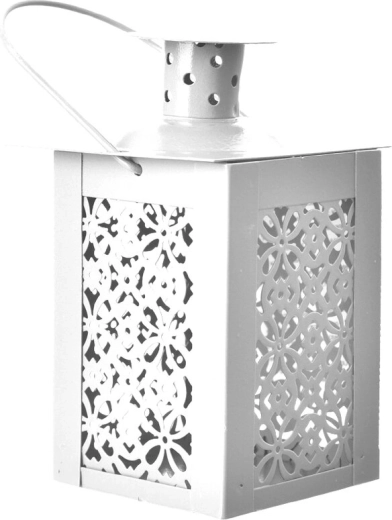 Witte metalen lantaarn