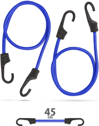 Set blauwe spanrubbers 45 cm, 2 stuks
