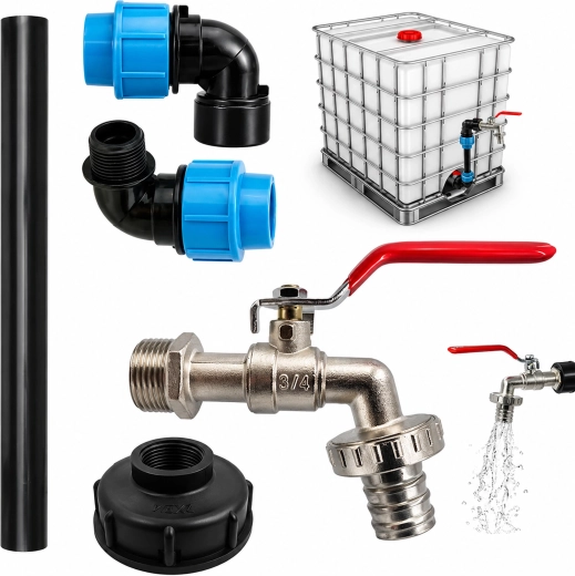 Complete aansluitset voor IBC (Mauser)