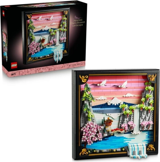 LEGO Art landschap met kersenbloesems – 3D Japanse wanddecoratie