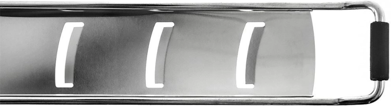 Vijf scherpe roestvrijstalen snijranden voor gelijkmatige plakjes