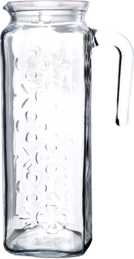 Stevig transparant glas met decoratief reliëf
