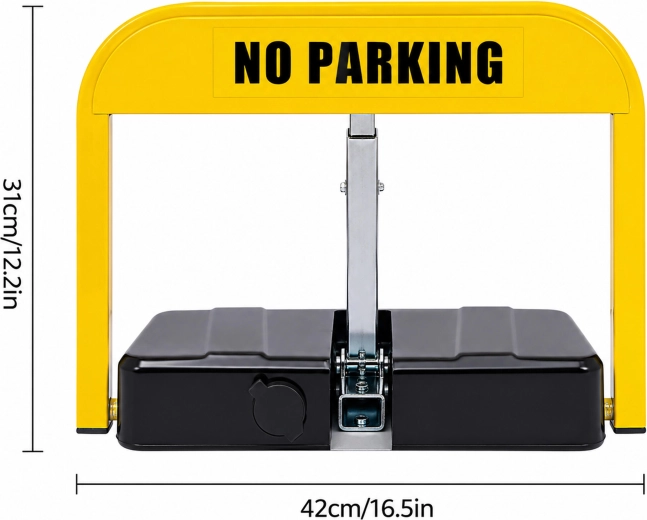 Automatische neerklapbare parkeerbeugel met afstandsbediening 42 × 31 cm - 1 stuk