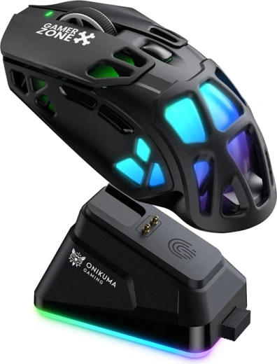 Draadloze gamingmuis ONIKUMA DM09 met oplaadstation, zwart