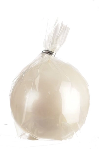Mat witte bolkaars 8 cm