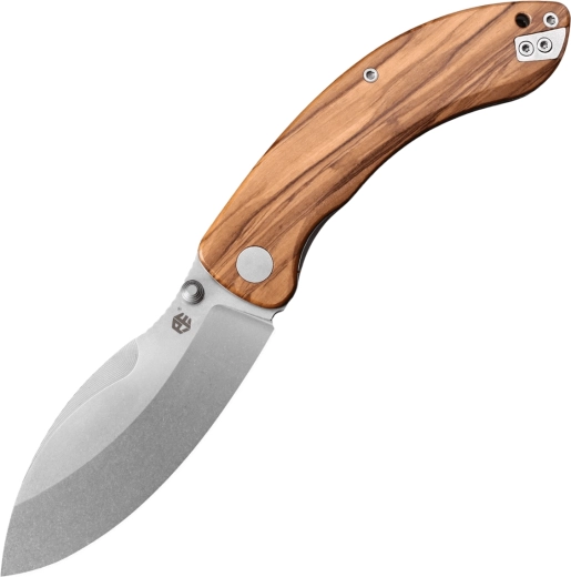 Petrified Fish Zonda zakmes 9,5 cm, stonewash, olijfhout