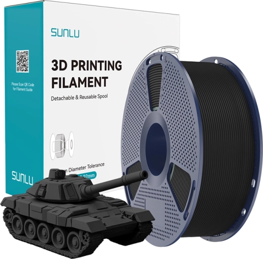 Sunlu PLA+ high-speed zwart filament pro 3D-print 1,75 mm