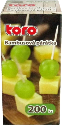 Bamboe tandenstokers in papieren doosje (200 stuks)