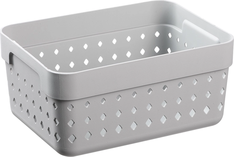 Opbergmand Seoul van gerecycled plastic 15,8 × 11,8 × 7,3 cm, grijs
