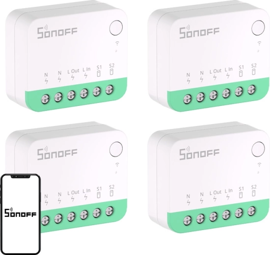 Sonoff MINIR4M (Extreme) slimme schakelaar met Matter, verpakking van 4 stuks
