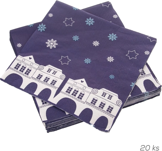 Papieren servetten huisjes 33 × 33 cm, 20 stuks