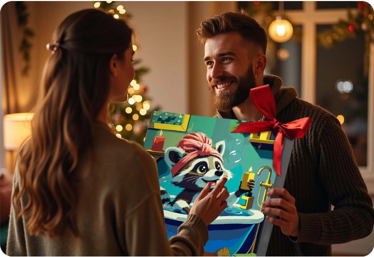 Klaar schilderij als decoratie én cadeau