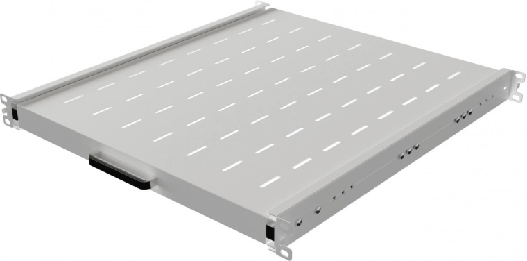 Uitschuifbare legplank voor 19" rack 1U, 500 mm, grijs