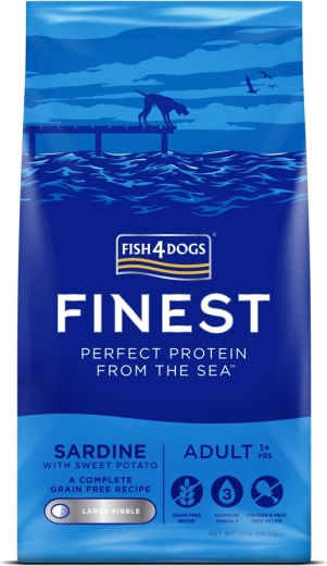 Fish4Dogs Finest sardine met zoete aardappel voor volwassen honden 12 kg