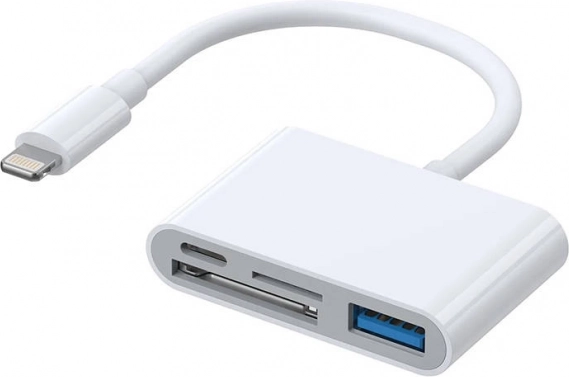 Joyroom Lightning naar USB OTG adapter met SD/microSD kaartlezer