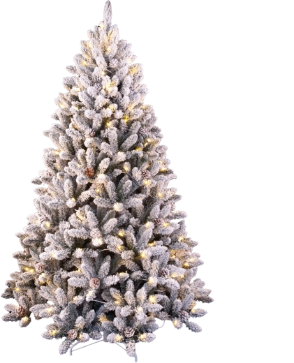 Kunstkerstboom 210 cm besneeuwd met LED-verlichting