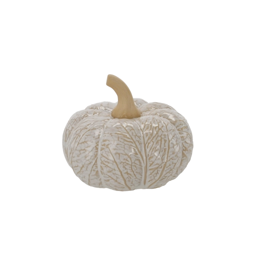 Tuin- en decoratief beeldje van een witte pompoen in glamourstijl