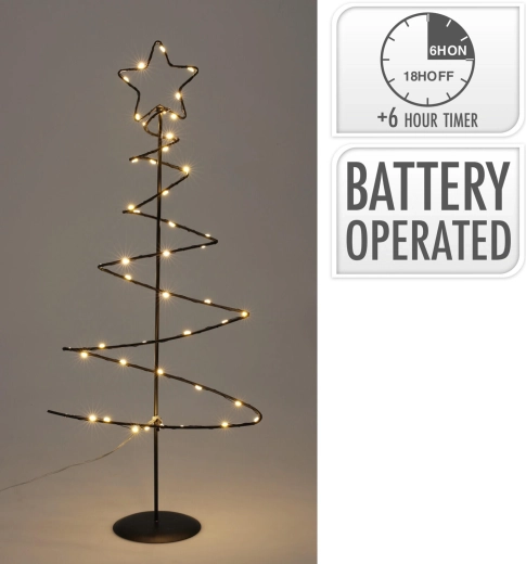 Decoratieve ledverlichting in de vorm van een boom, 53 cm, zwart