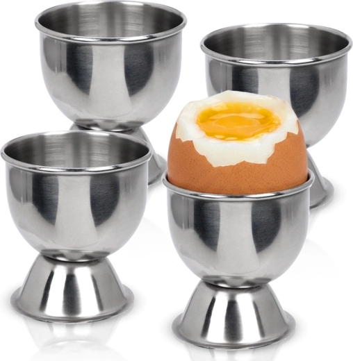 Eierdopjes van roestvrij staal, 4 stuks