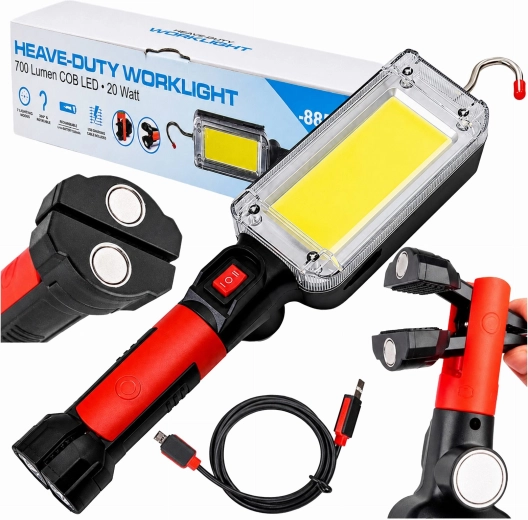 LED-werkplaatsinspectielamp met haak en magneet 700 lm 20 W