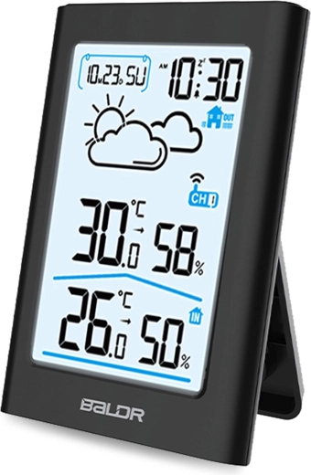 Temperatuur- en vochtigheidsmeting met min/max-geheugen