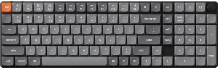Draadloos low-profile toetsenbord Keychron K17 Max RGB Brown Switch