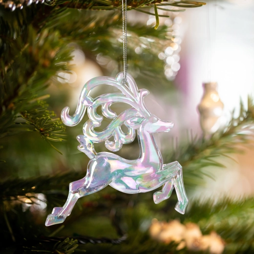 Iriserende acryl rendier-kerstversiering