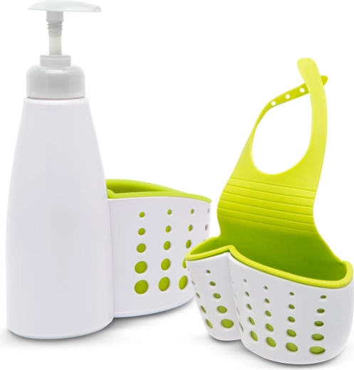 Hangende houder voor badkamer en keuken met doseerpomp