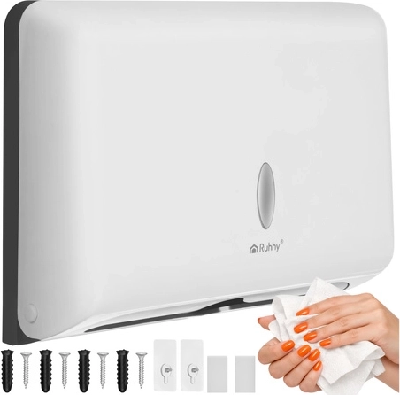 Wanddispenser voor gevouwen papieren handdoeken ZZ Ruhhy wit - 1 stuk