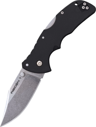 Cold Steel Mini Recon 1 Clip Point – kleine zakmes 7,2 cm, zwart, GRN