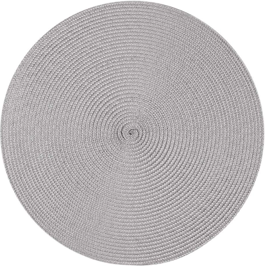 Altom design placemat van PP met rietlook 38 cm, grijs