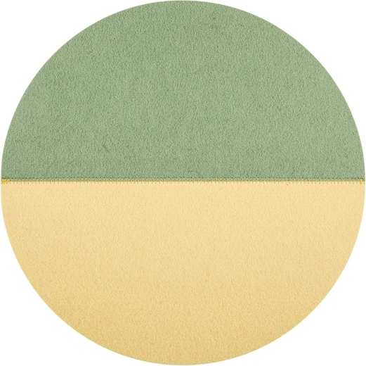 Ronde vilten onderlegger 38 cm groen-geel