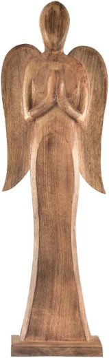 Engelendecoratie van mangohout 78 cm